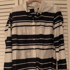 GAP Button Down Navy and White Stripe Shirt